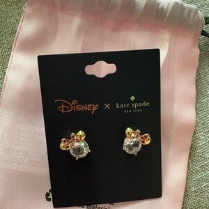 Pink & Gold Minnie Mouse Crystal Stud Kate spade Earrings